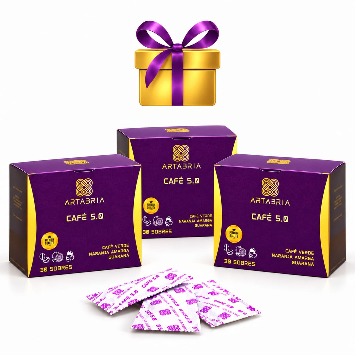 Cinco cajas de Café 5.0 Artabria nueva fórmula con regalo de cortesía - ARTABRIA CAFE