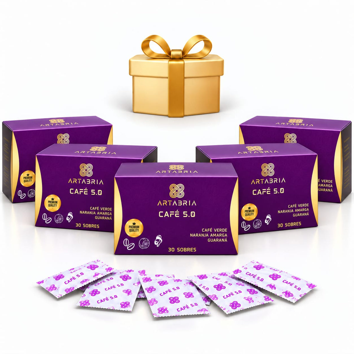 Cinco cajas de Café 5.0 Artabria nueva fórmula con regalo de cortesía - ARTABRIA CAFE