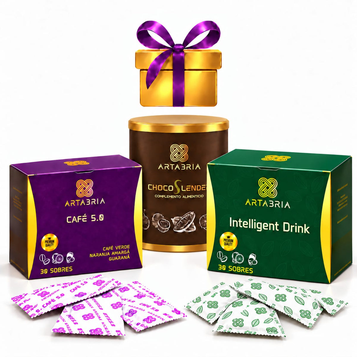 Pack Artabria Café 5.0 + Bebida I.D. + Cacao Chocoslender con regalo de vaso termico - ARTABRIA CAFE