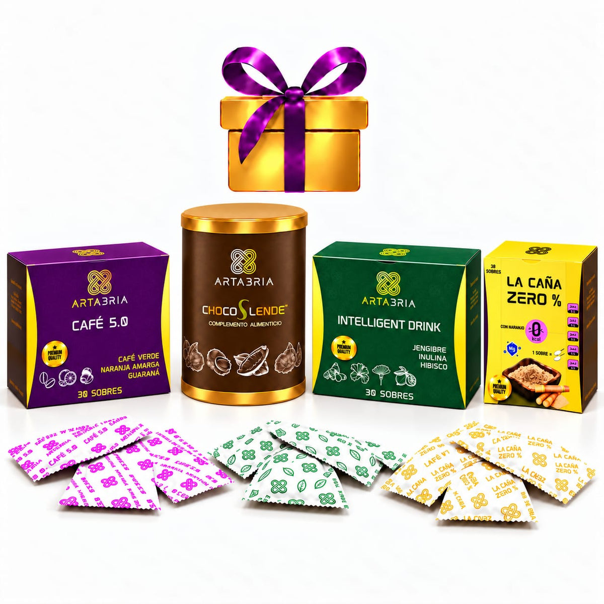 Pack Artabria Café 5.0 + Bebida I.D. + Cacao Chocoslender + Caña Cero con regalo de cortesia - ARTABRIA CAFE